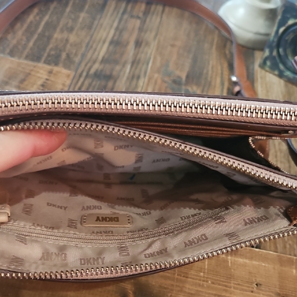 DKNY Brown Monogram Crossbody Bag - Picture 9 of 12
